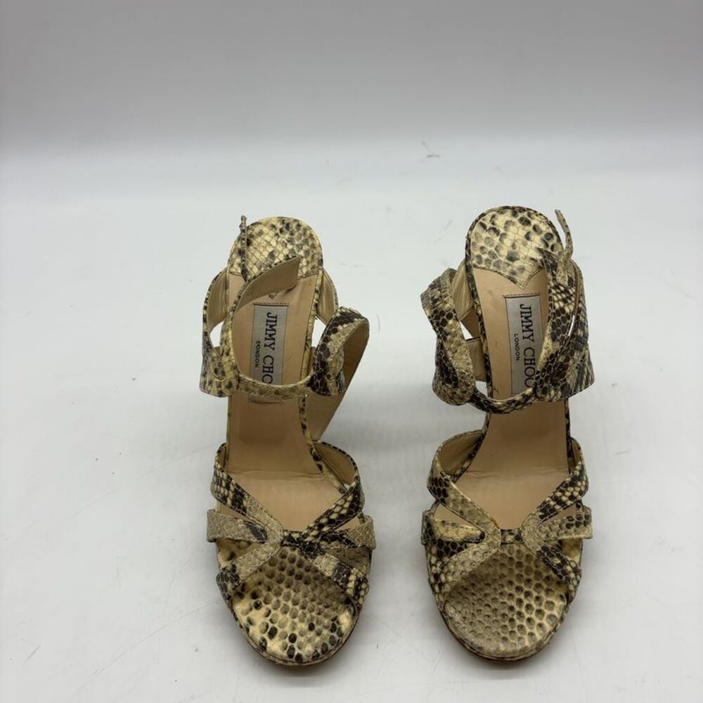 Jimmy Choo Snakeskin Strappy Platform Stiletto Heels